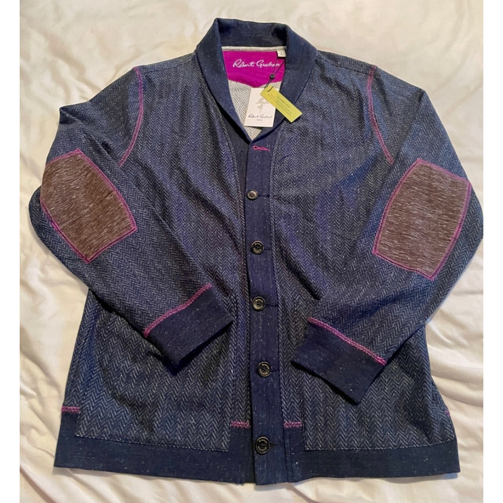Robert Graham Navy and Magenta Cardigan